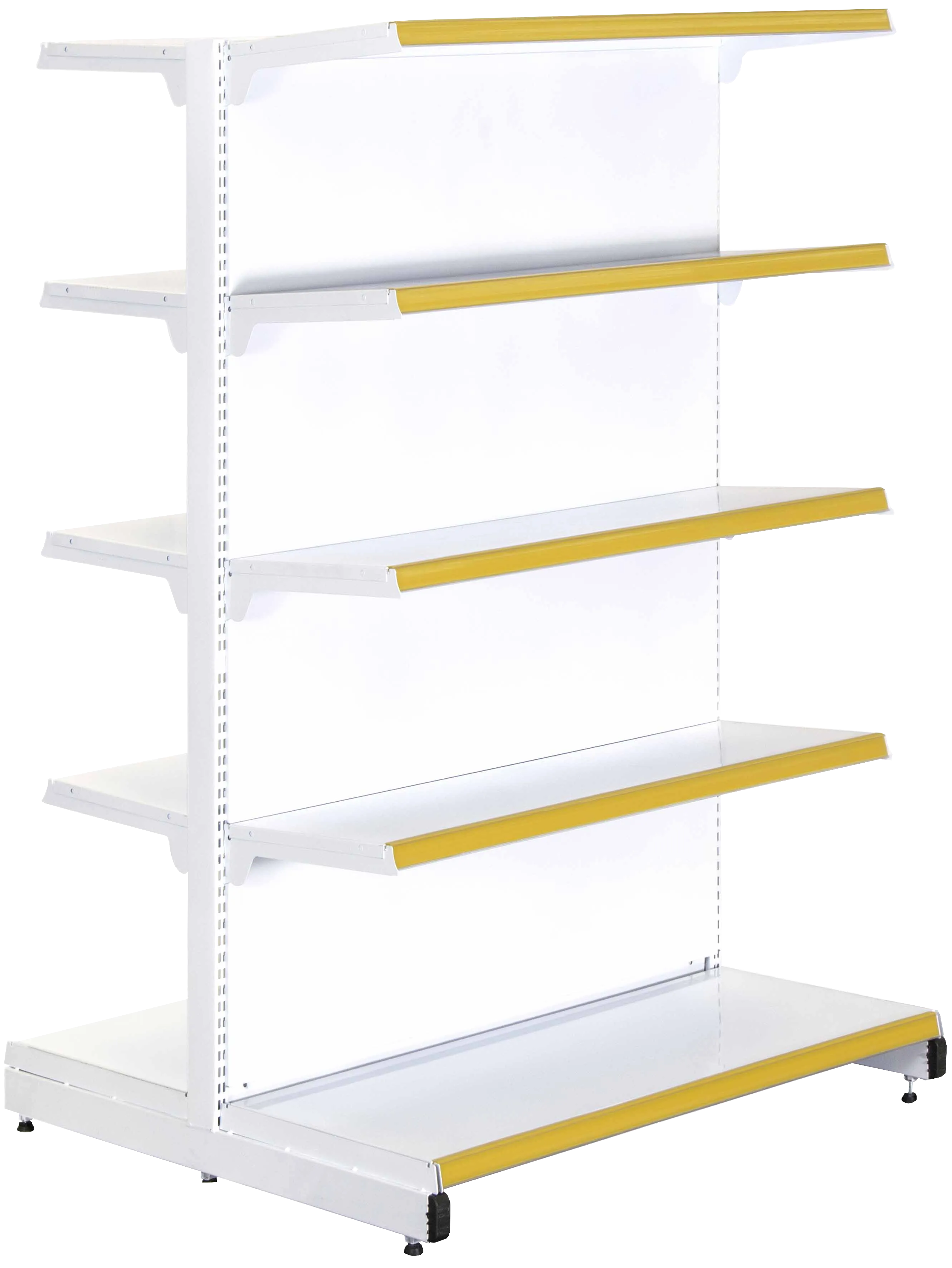 Gôndola Super Plus Central Branca com Testeiras Amarelas