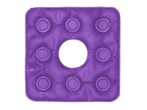 Forração ortopédica em gel quadrada com oríficio